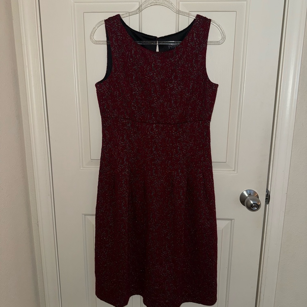 Enfocus Studio Burgundy Sparkle Midi Dress
